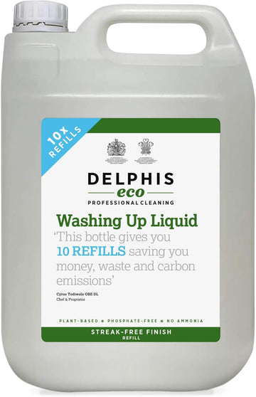 Delphis Eco Eco Washing Up Liquid 5L Concentrate Refill | Natural, Eco Friendly | Bulk Buy Refill