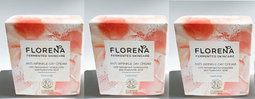3 X Florena Fermented Skincare Vegan Anti Wrinkle Day Cream 50Ml