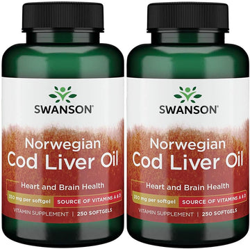 Swanson Cod Liver Oil 1250 Iu A/135 Iu D 250 Sgels (2 Pack)