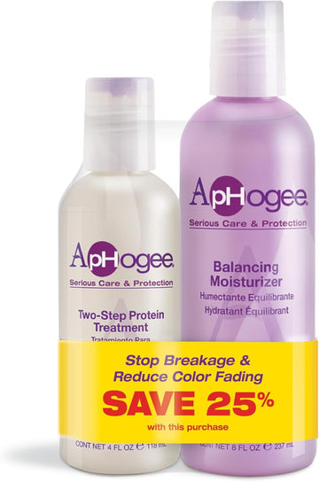 Aphogee Serious Hair Care Double Bundle (Balancing Moisturizer And Twostep Protein Treatment)