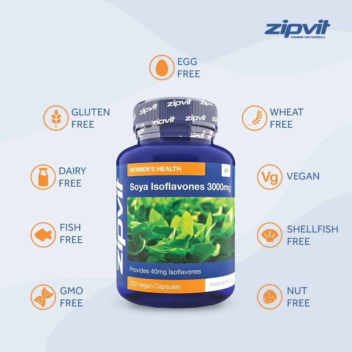 Zipvit SOYA Isoflavones 3000mg, 6000mg Daily Dose. 120 Vegan Capsules, 2 Months Supply : Amazon.co.uk: Health & Personal Care