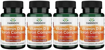 Swanson Vitamin D & Boron 60 Capsules (4 Pack)