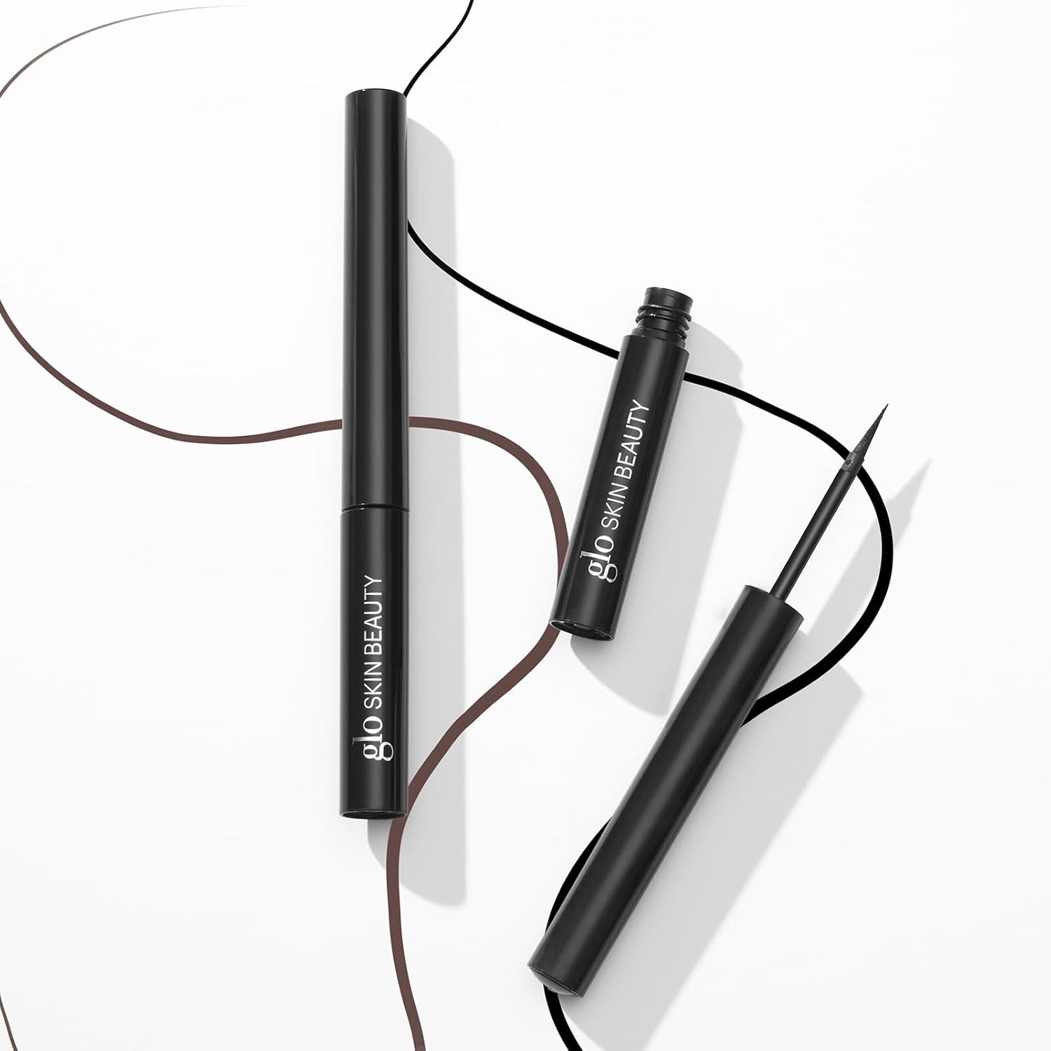 Glo Skin Beauty Precision Liquid Eyeliner (Dark Brown) - Fine, Elongated, Flexible Felt Tip Delivers An Even Application - Fast Drying, Matte Finish, With Caffeine : Beauty & Personal Care