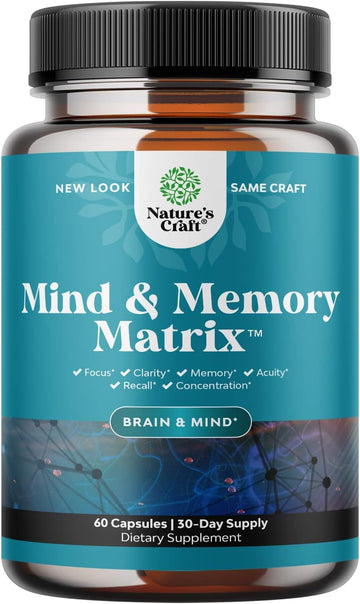 Advanced Brain Supplement For Memory And Focus - Nootropics Brain Support Supplement With Memory And Focus Vitamins For Adults Of All Ages - Memory Supplement For Brain Fog Clarity Energy And Recall