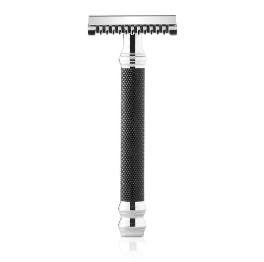 Parker Open Comb Double Edge Safety Razor โ Heavyweight Chrome Handle For Closer Shaves โ Includes 5 Razor Blades โ Ideal For Men Or Women (Rose Gold)