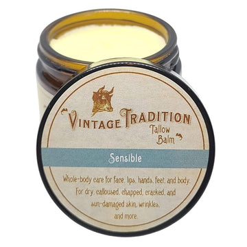 Vintage Tradition Beef Tallow All Purpose Balm - Healing, Hydrating Luxurious Skin Care Salve Replaces Body Lotion, Hand Cream, More - Essential Oil, Olive Oil, And Grass-Fed Tallow, 2 Fl. Oz