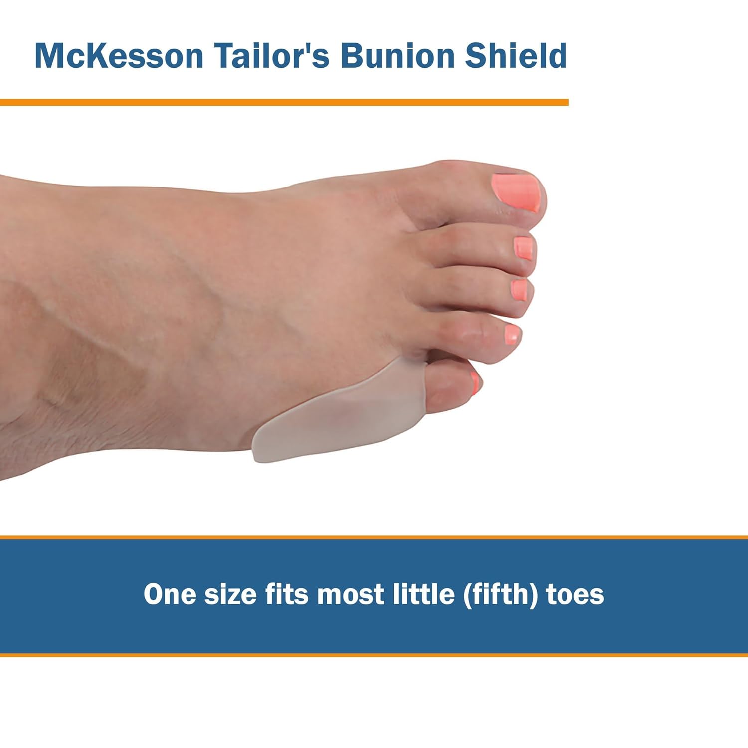 McKesson Tailors Bunion Shield, Pinky Toe, Gel Pads, Cushions, Guard, for Men and Women, 1 Count