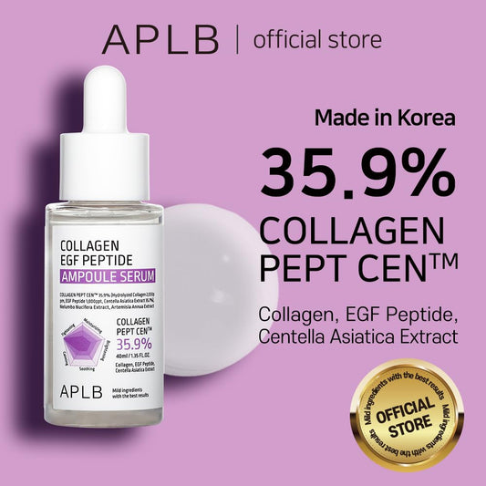 Aplb Collagen Egf Peptide Ampoule Serum | Collagen Pept Cen⢠35.9% 1.35 Fl.Oz/Korean Skincare, Elasticity Care, Long Lasting Moisturizing, Revitalize For Gentle And Improve Skin Texture