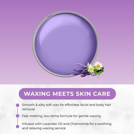 Naturaverdepro Lavender Soft Wax For Body And Facial Hair Removal, Wax Hair Remover For Women, All Skin Types, Formulated With Soothing Chamomile - 14Oz