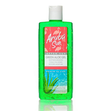 After Sun Cooling Aloe Vera Green Gel, 8 Oz, Infused With Vitamin E & Tea Tree Oil To Soothe, Calm & Hydrate Your Sunburn