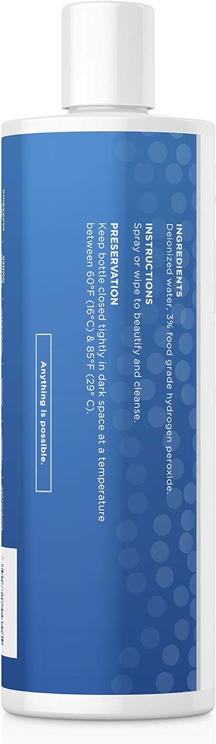 Essential Oxygen Food Grade Hydrogen Peroxide, Natural Cleaner, 3% Usp, White, 16 Ounce