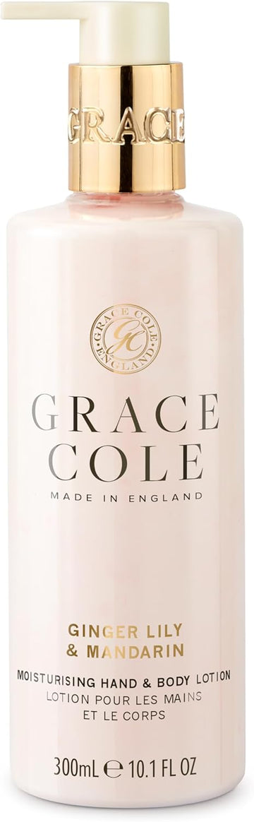 Grace Cole Ginger Lily & Mandarin Fragrance Cleansing Hand & Body Lotion 300Ml - Essential Oils - Vegan And Cruelty Free, No Sls Or Parabens - Made In England
