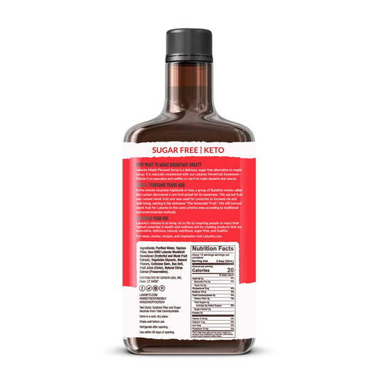 Lakanto Sugar Free Maple Syrup - Monk Fruit Sweetener, Keto Diet Friendly, Vegan, 1G Net Carbs, Pancakes, Waffles, Oatmeal, Coffee, Tea, Granola, Frosting, Marinade, Dressing (13 Fl Oz - Pack Of 1)