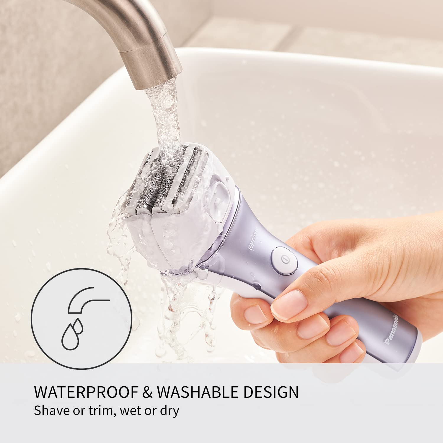 Panasonic Close Curves Electric Shaver for Women, Cordless 4-Blade Shaver, Bikini Attachment, Pop-Up Trimmer, Wet Dry Operation - ES-WL80-V (Purple) : Beauty & Personal Care