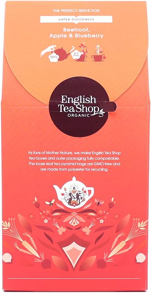English Tea Shop Organic Beetroot, Apple & Blueberry (15 Pyramids), 30 g : Amazon.co.uk: Grocery