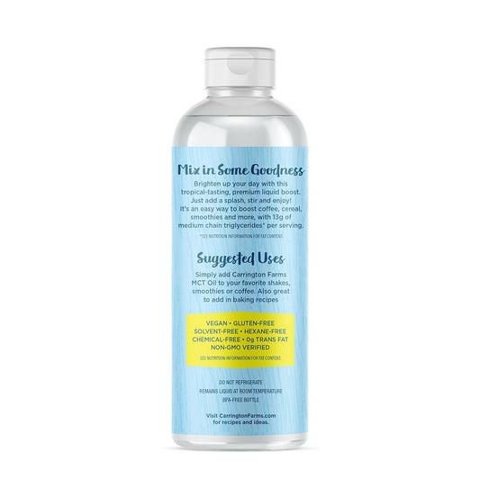 Carrington Farms – Organic Mct Oil – Bpa Free Bottle – Gluten Free, Hexane Free – Non Gmo – Enhance Smoothies, Coffee, Cereal & Oatmeal