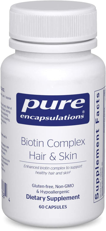 Pure Encapsulations Biotin Complex Hair & Skin | Biotin Complex For Healthy Hair And Skin Support | 60 Capsules