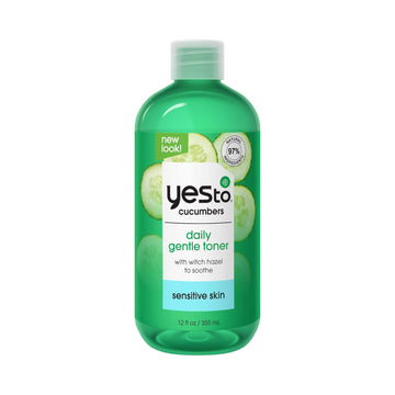 Yes To Cucumbers, Soothing + Calming Toner 12 Fl Oz, Sensitive Skin, Balance Tone, Hydrate, Nourish & Calm Skin Witch Hazel + Aloe Vera, Vegan, 97% Natural