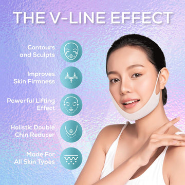 Venus Visage V Line Lifting Mask - Invisible Face Strap - Chin Strap For Double Chin For Women And Men - Firming Double Chin Strap For Defined Jawline (5 Count, 1 Pack)