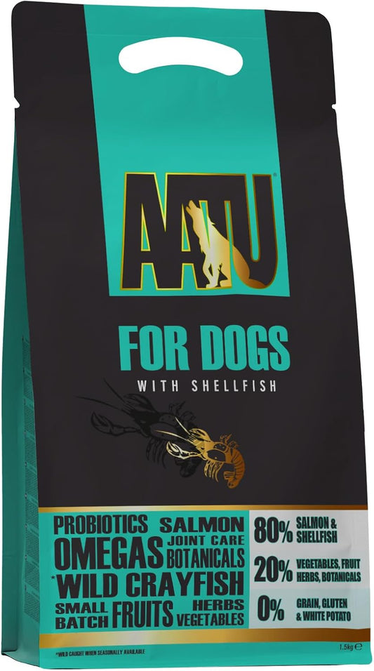 Aatu 80/20 Complete Dry Dog Food, With Shellfish 1.5Kg - Dry Food Alternaitve To Raw Feeding, High Protein. No Nasties, No Fillers29123.0
