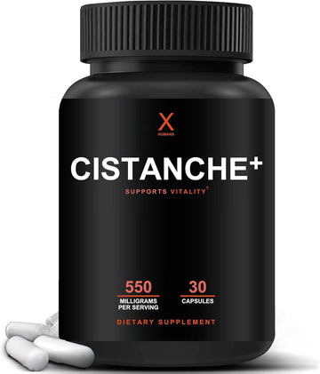 Humanx Cistanche+ 550Mg (Cistanche Tubulosa Extract Powder For Men) Usa Made - Easy To Swallow Capsules - Powerful Supplement To Support Athletic Performance, Strength, & Vitality
