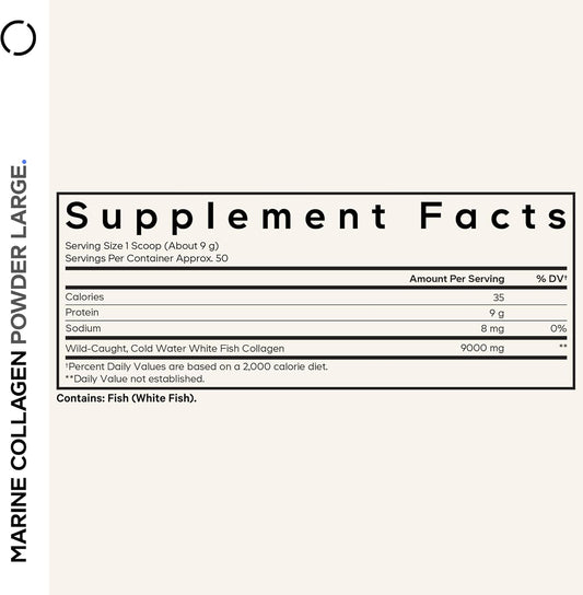 Codeage Marine Collagen Powder - Wild-Caught Hydrolyzed Fish Collagen Peptides - Type 1 & 3 Collagen Protein Supplement - Amino Acids For Skin, Hair, Nails - Paleo Friendly, Non-Gmo, 15.87 Ounces