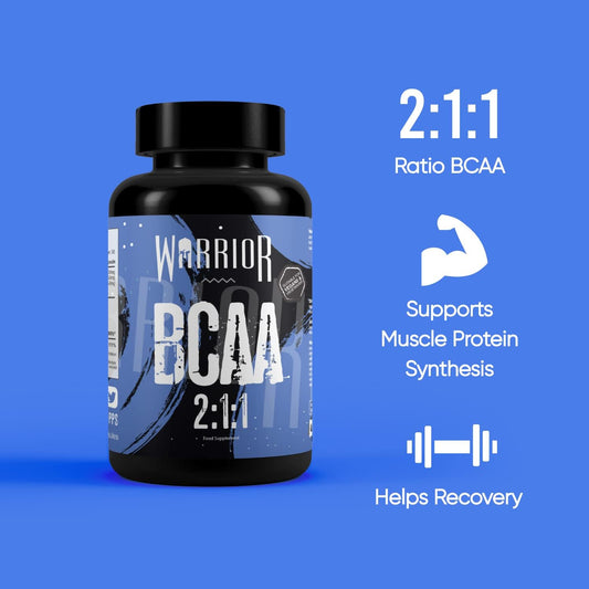 Warrior Bcaa 60 Tablets - Branched Chain Amino Acids - Ultra Pure Pharmaceutical Grade Leucine, Isoleucine And Valine In A 2:1:1 Ratio