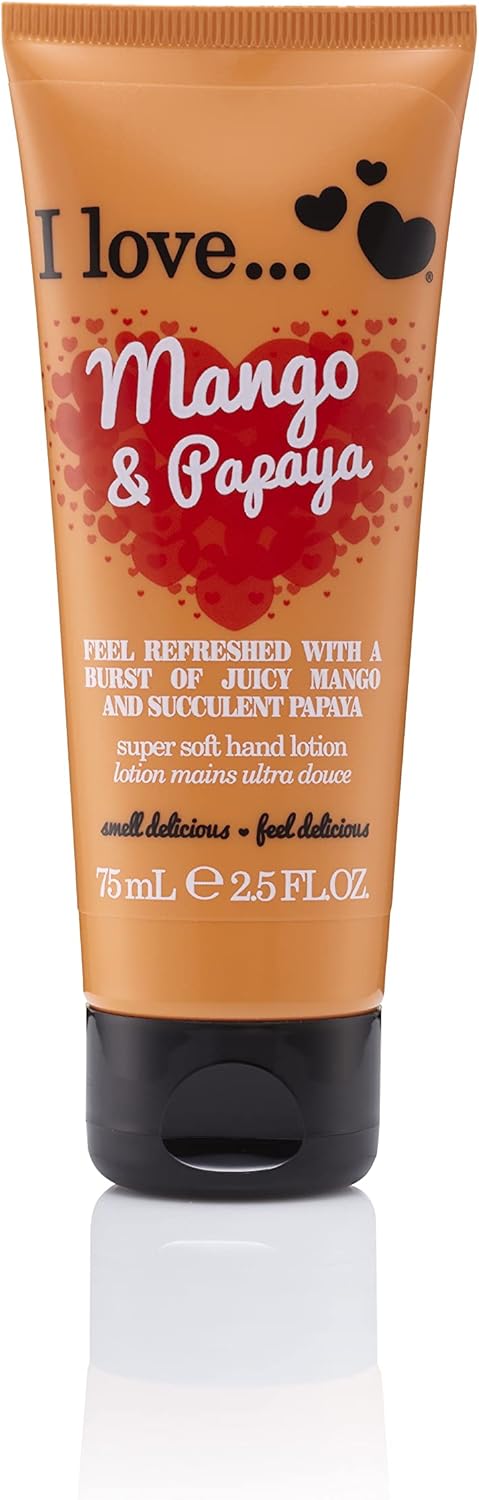 I Love Originals Mango and Papaya Hand Lotion Helps to Soothe Skin and Relieves Dry Hands Made with 87% Naturally Derived Ingredients For Soft and Scented Hands Vegan Friendly 75ml : Amazon.co.uk: Beauty
