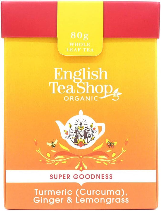 English Tea Shop Turmeric (Curcuma) Ginger and Lemongrass 80g Whole Leaf Tea : Amazon.co.uk: Grocery