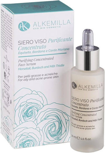 Sebonormalising Concentrated Face Serum (30 Ml), Based On Natural Organic Ingredients, Alkemilla (Made In Italy)