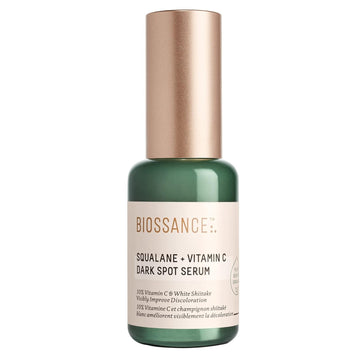 Biossance Squalane + Vitamin C Dark Spot Face Serum – 10% Vitamin C Serum & White Shiitake – Hydrating, Fragrance-Free, Non-Irritating, For Daily Use For All Skin Types