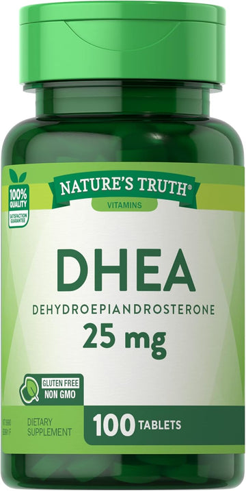 Dhea 25Mg Tablets | 100 Count | Vegetarian, Non-Gmo & Gluten Free Supplement | By Nature'S Truth