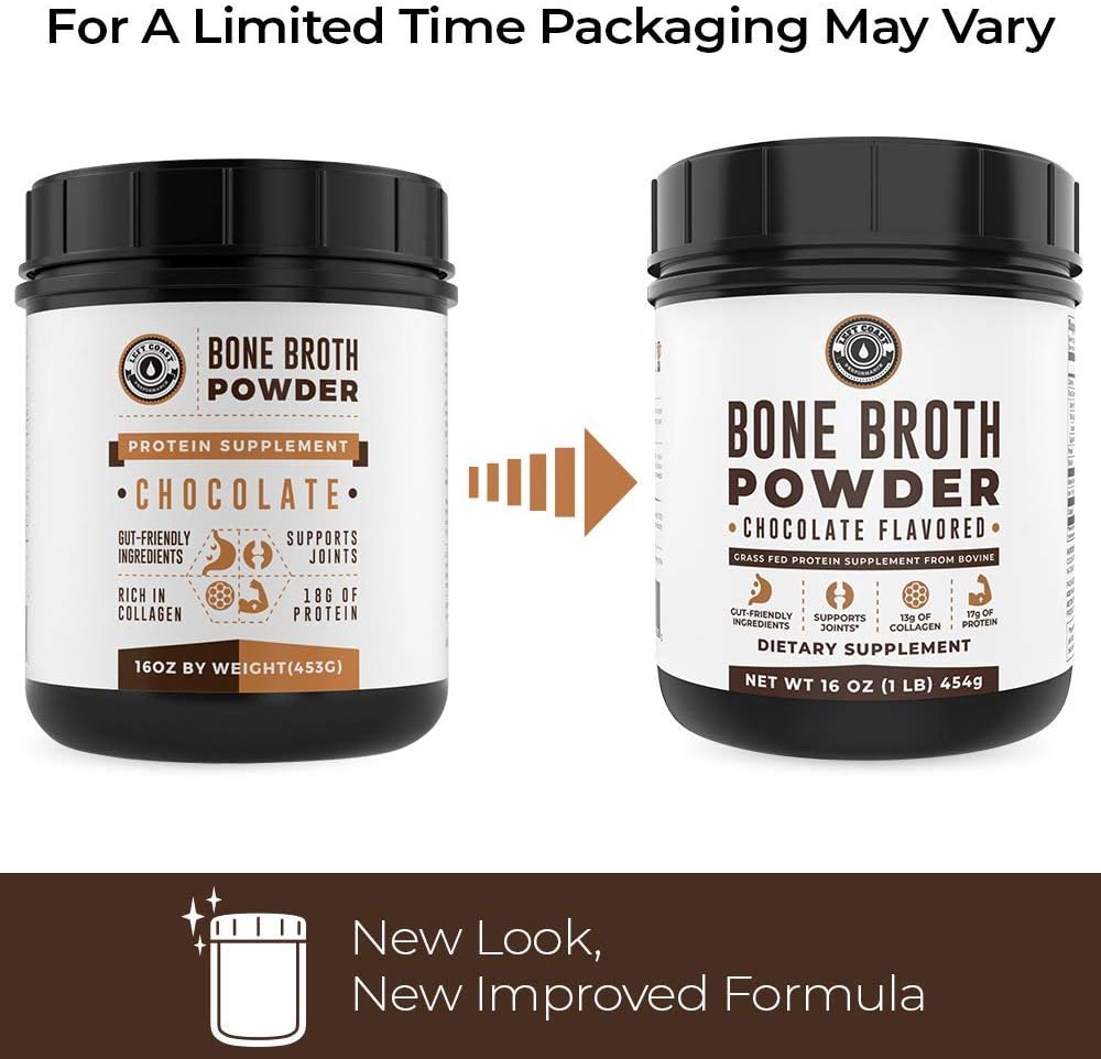 16Oz Chocolate Bone Broth Protein Powder From Grass Fed Beef - Non-Gmo Ingredients, Gut-Friendly, Low Carb Dairy Free Protein Powder - Natural Collagen Source For Joint Support - Keto Friendly : Health & Household