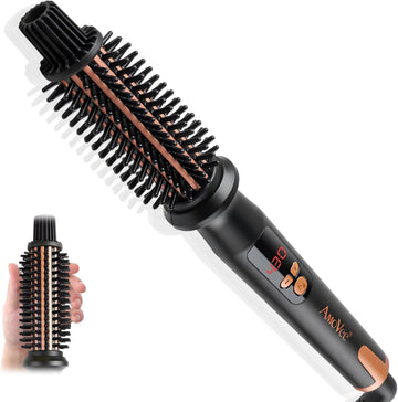 Heated Round Brush, Fast Heating Curling Iron For Blowout Look, 3 Temp Settings, 1.25 Inch Thermal Brush With Dual Voltage, Smooth And Voluminous Curls For Travel