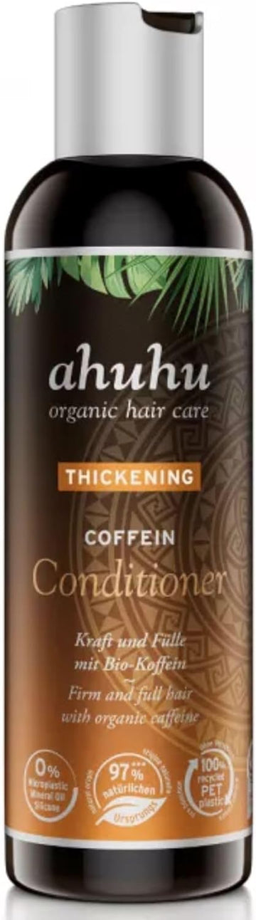 Ahuhu Thickening Caffeine Conditioner (200 Ml) β Hair Growth Conditioner For Damaged Hair, Strengthens Fine & Thinning Hair, Organic Caffeine & Rice Starch Formula, Silicone-Free, Hair Care For Women