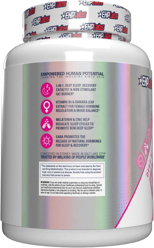Ehplabs Oxyrem For Women - Thermogenic Night Time Shredder & Natural Sleep Aid Supplement With Melatonin 5G | L Theanine Supplement For Stress Relief - Natural Sleep Aids For Adults (60 Capsules)