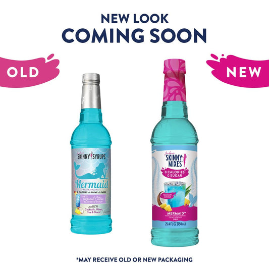 New! Jordan'S Skinny Mixes Sugar Free Syrup, Mermaid Flavor, Fruit Flavored Water Enhancer, Drink Mix For Ice Tea, Lemonade & More, Zero Calorie Flavoring, Keto Friendly, 25.4 Fl Oz, 1 Pack