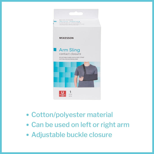 McKesson Arm Sling Shoulder Strap, Adjustable Strap, Cotton / Polyester, Small, Black, 7 1/2 in x 18 1/2 in, 1 Count