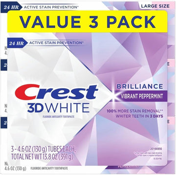 Crest 796913 3D White Brilliance Vibrant Peppermint Toothpaste, Pack Of 2
