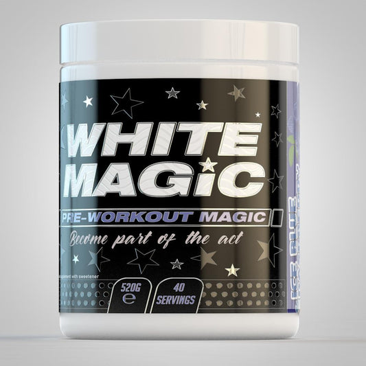 Medi-Evil Nutrition White Magic Pre-Workout Amino Bcaa Powder Supplement With Caffeine - 520G - 40 Servings (Pack Of 1) (Ice Blue Raspberry)