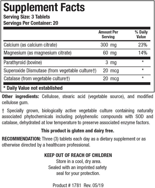 Biotics Research Camg-Plus Calcium Magnesium Supplement With Parathyroid, Aids In Bone And Dental Health, Muscle Relaxation, Supports Cardiovascular Health, Thyroid Support 60 Tab