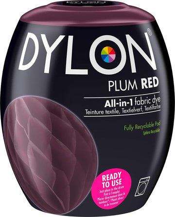 Dylon Washing Machine Fabric Dye Pod For Clothes & Soft Furnishings, 350G β Plum Red