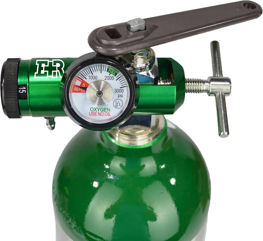 Ever Ready First Aid Oxygen Regulator Cga-870 Gauge Flow Rate With Wrench Key - 0-15Lpm