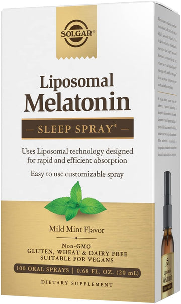 Solgar Liposomal Melatonin Sleep Spray, Mint Avor - Rapid & Efficient Absorption - Fall Back Asleep Quickly - Non-Gmo & Vegan - 100 Servings