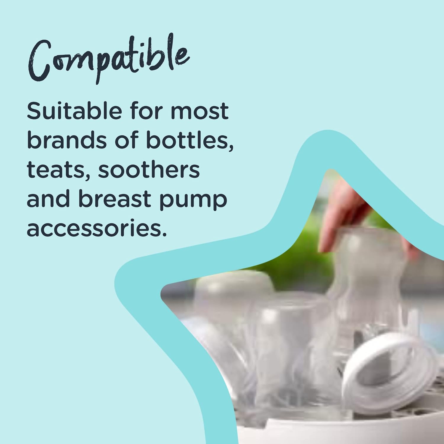 Tommee Tippee Microwave Steam Sterilizer For Baby Bottles And Accessories, 4-Minute Sterilisation Cycle, Kills Viruses And 99.9% Of Harmful Microbes, Compact And Lightweight : Baby