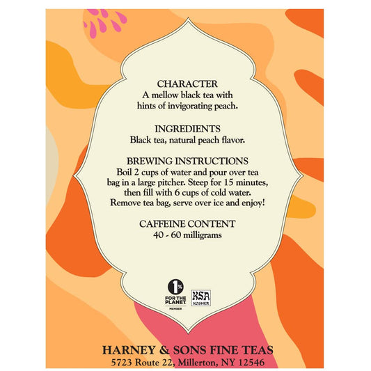 Harney & Sons Fresh Brew Peach Iced Tea, 3 Count Box, Makes 6 Quarts Of Iced Tea