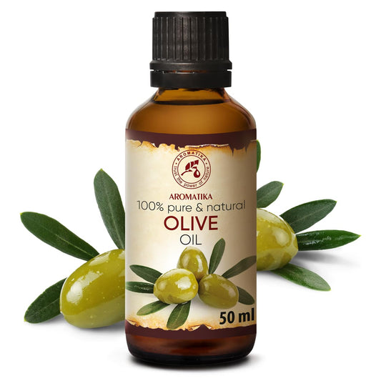 Olive Oil Extra Virgin 1.7 Fl Oz - 100% Pure Unrefined - Best For Hair - Skin - Nails - Lips - Face - Body - Scalp - Great For Beauty - Massage Oil Base - Spa - Olive Oil Cold Pressed - Glass Bottle