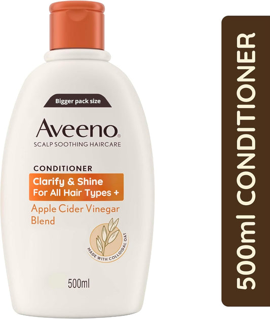 Aveeno Haircare Clarify And Shine Apple Cider Vinegar Blend Shampoo, 500Ml