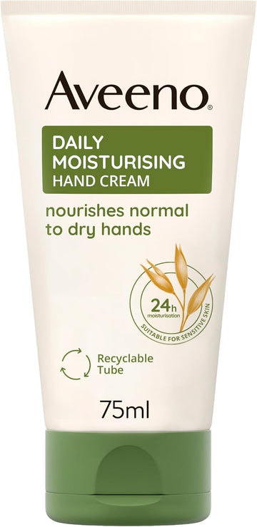 Aveeno Daily Moisturising Hand Cream (1X 75Ml), Nourishing Lotion With 24-Hour Moisturisation And Nourishing Oat, Moisturiser For Normal To Dry Hands