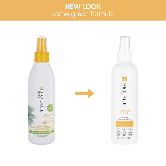 Biolage Styling Smooth Shine Milk | Lightweight Mist That Smooths Hair & Controls Frizz | For All Hair Types | Paraben-Free | Vegan | 8.45 Fl. Oz